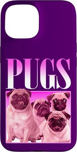 Vista 6 de iPhone 16 Pugs Bootleg Rap Lindo Pug Dog Pet Owners Retro 90's Poster Case