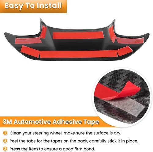 Vista 5 de Cubierta de volante con aspecto de fibra de carbono, cubierta de moldura para Chevrolet Corvette C7 Z06 Z51 ZR1 Stingray Grand Sport 2014 2015 2016
