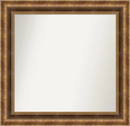 Vista 92 de Amanti Art Espejo de pared personalizado no biselado (25 x 25 pulgadas), marco de bronce acentuado, varios tamaños personalizados, espejo de baño
