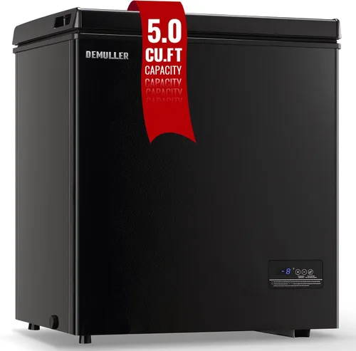 Vista 12 de DEMULLER Congelador profundo de 3.5 pies cúbicos con panel de visualización de temperatura, mini congelador con cesta extraíble, adecuado