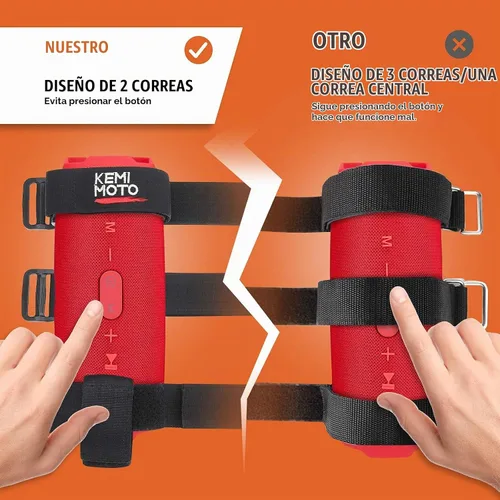 Vista 3 de KEMIMOTO Soporte para altavoz UTV, soporte portátil ajustable con 2 correas para altavoces para barra enrollable de 1.5" a 2.5", compatible