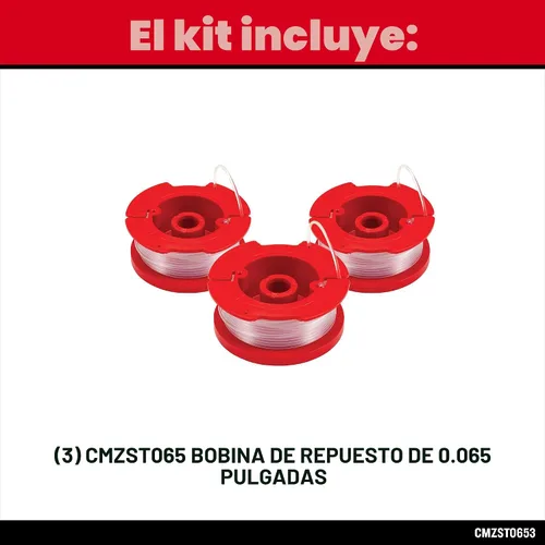 Vista 2 de CRAFTSMAN Línea de recortadora de cuerda original OEM, cuerda para devorar malezas y malezas, 0.065 pulgadas, 30 pies de carrete de repuesto