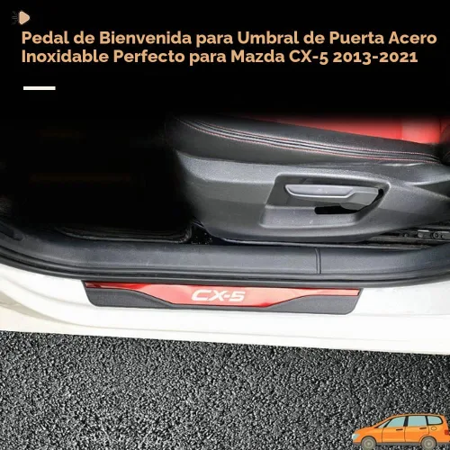 Vista 2 de para Mazda CX-5 CX5 2013-2025 4 piezas de acero inoxidable defensa del umbral de la puerta antiarañazos protector de parachoques puerta cubierta Rojo