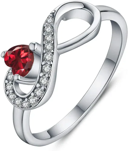 Vista 6 de Anillo Jo Wisdomo de compromiso. de plata esterlina, con corazón e infinito, anillo de amistad, para ella