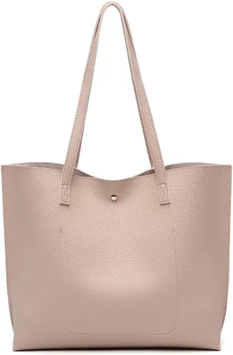 Vista 2 de Dreubea - Bolsa de hombro y de mano de piel sintética suave para mujer, con borla, de gran capacidad