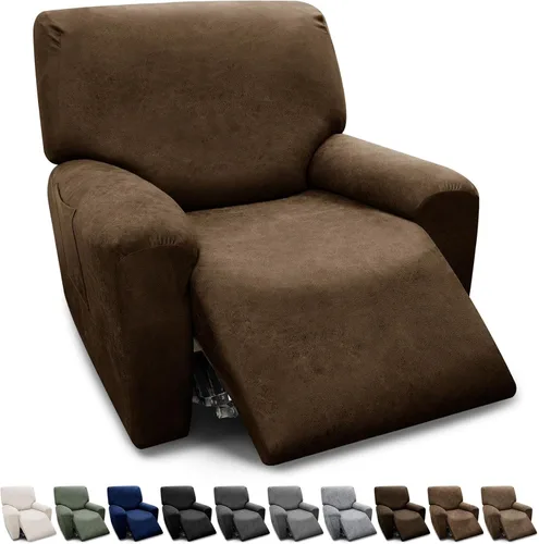Vista 129 de Fundas para Sillón de 2 Piezas con Cojín en T, Fundas de Aspecto de Cuero para Sofá, Fundas para Sillas, Protector de Muebles Elástico, Funda