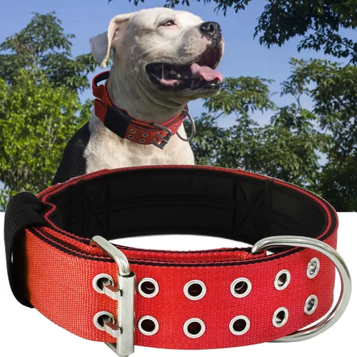 Vista 13 de Collar de perro grande resistente – 2 pulgadas de ancho con asa para perros de razas extra grandes, collar táctico de nailon a prueba de mordidas
