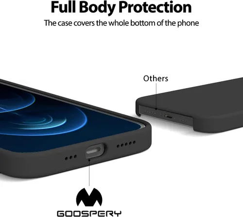 Vista 3 de GOOSPERY Funda para iPhone 12 Pro, silicona y plástico con forro de microfibra suave (negro)