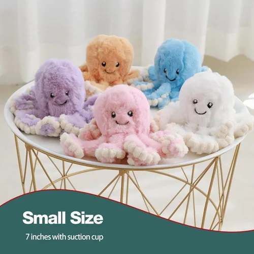 Vista 4 de DENTRUN Pulpo de peluche gigante, muñeca de pulpo de peluche para niños, niñas, adultos, regalo de cumpleaños, Navidad, Halloween, animales marinos