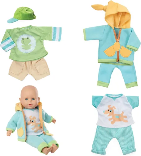 Vista 4 de Melissa & Doug Mine to Love Ropa de muñeca para jugar y combinar, para muñecas unisex de 12"-18" (6 piezas)