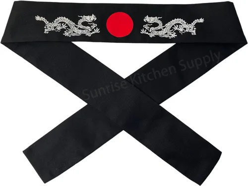 Vista 34 de Sunrise Kitchen Supply - Diadema de karate japonesa para chef de sushi hachimaki, 2 piezas