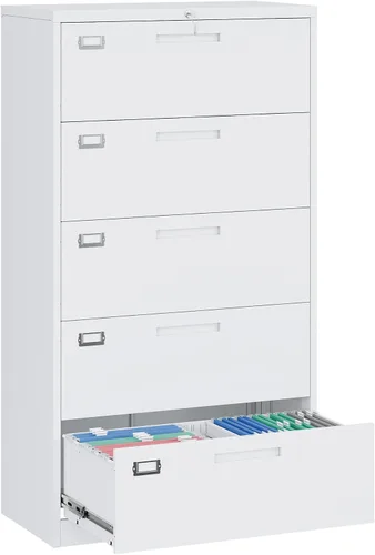 Vista 8 de Yizosh Archivador de 2 cajones con cerradura, gabinete de almacenamiento de archivos de oficina con bloqueo de metal con cajones, organizador