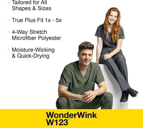 Vista 5 de WonderWink Camiseta de maternidad con cuello en V para mujer