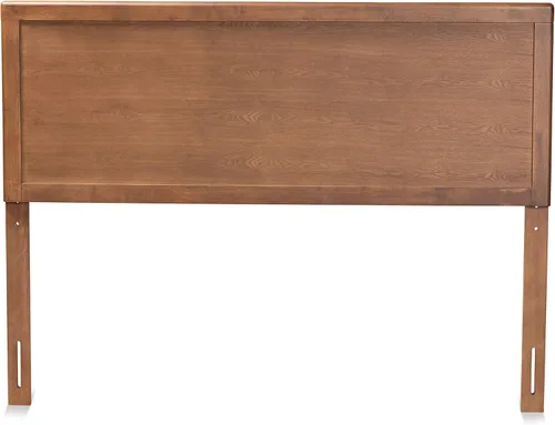Vista 4 de Baxton Studio Alan - Cabecera de madera con acabado de nogal de transición moderna y contemporánea, tamaño matrimonial