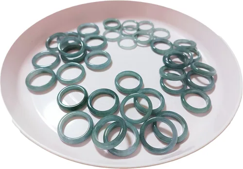 Vista 2 de Natural Jade Rings for Women Genuine Green Good Luck Gifts RIN-A