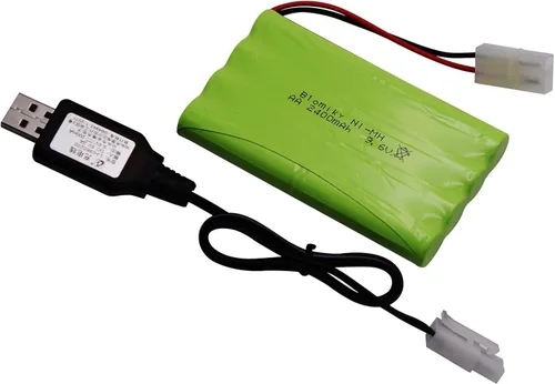 Vista 4 de Blomiky Paquete de 1 batería recargable NiMH de 9.6 V 2000 mAH de 8 celdas AA con conector Tamiya estándar enchufe para tanque de camión RC