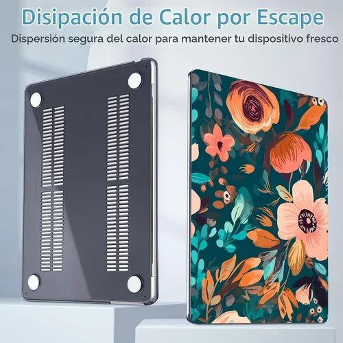 Vista 5 de Mektron Funda para MacBook Air 2025 M4 de 13.6 pulgadas A3240 Compatible con 2023 A2681 M2 2024 A3113 M3 Chip con Liquid Retina Display Touch ID