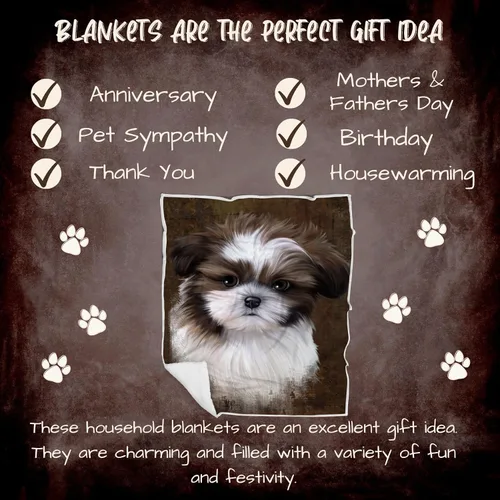 Vista 7 de Rustic Shih Tzu Dog Blanket - Lightweight Super Soft Cozy and Durable Bed Blanket - Animal Theme Fuzzy Blanket for Sofa Bed Couch Luxury Soft