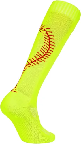 Vista 4 de American Trends Calcetines de sóftbol para niñas y adultos, calcetines de béisbol y sóftbol, calcetines deportivos con puntadas, para niñas jóvenes