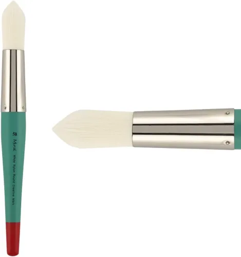 Vista 14 de Creative Mark Art Supplies - Pincel de pintura de filamento sintético para murales grandes, color blanco - Filbert #30 - Suministros para artistas