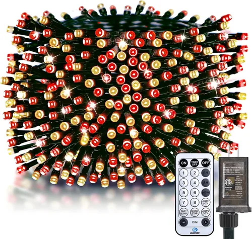 Vista 18 de Minetom Luces LED para árbol de Navidad de 50 pies, 1000 luces LED para exteriores, cuerda de petardos para exteriores, 12 modos, temporizador