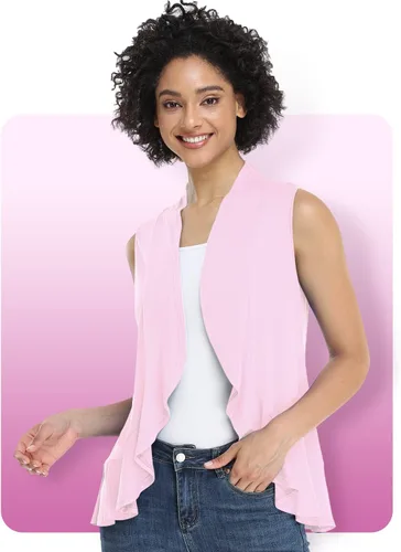 Vista 4 de Xeoxarel Cárdigan sin mangas para mujer con frente abierto (S-3XL)