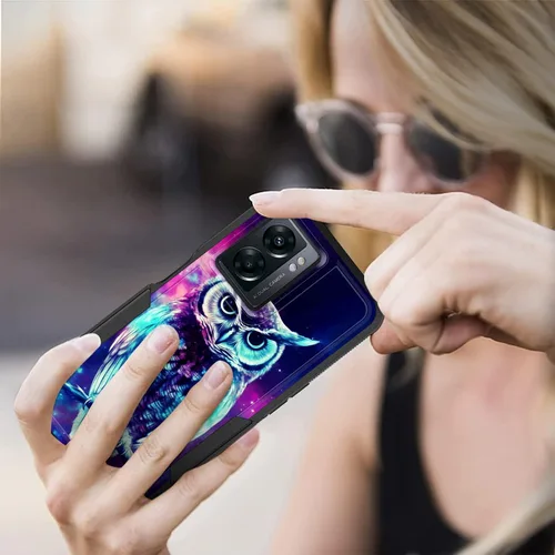Vista 6 de Funda para OnePlus Nord N300 5G, doble capa híbrida resistente resistente a prueba de golpes PC duro + funda protectora de silicona suave