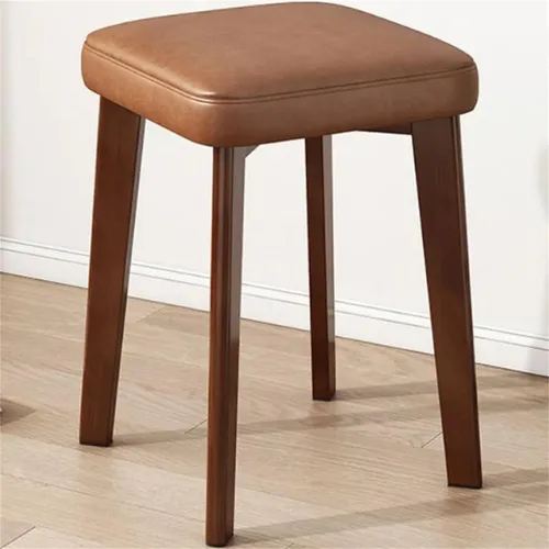 Vista 11 de Solid Wood Square Office Stool Stackable & Scratch Resistant Stool Living Room Dining Table Stool High Stool Makeup Stool Fabric Small Square Stool