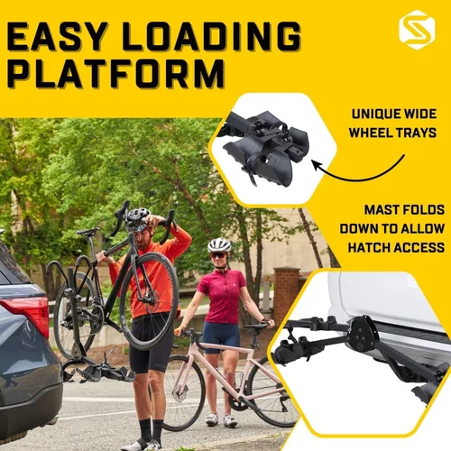 Vista 5 de Saris All Star 2 - Soporte para enganche de bicicleta con plataforma segura y fácil de cargar, brazos ajustables, enganche universal, bandejas