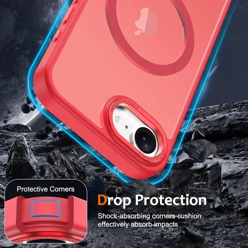 Vista 1362 de Anuck - Funda magnética para iPhone 11 compatible con MagSafe, carcasa trasera mate translúcida dura, borde de TPU, delgada, resistente a impactos