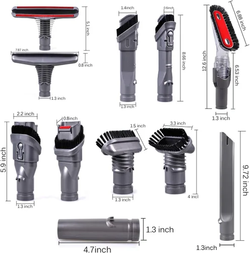 Vista 2 de KEEPOW V6 V7 V8 V10 V11 Herramienta de cepillo de fijación para Dyson, paquete de 9