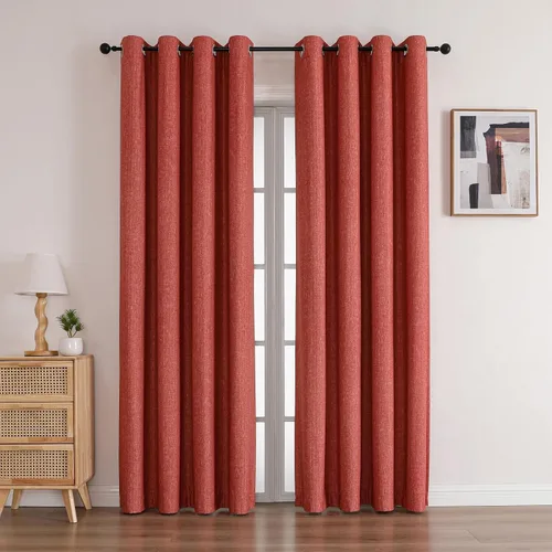 Vista 15 de Cortinas opacas con ojales para dormitorio y sala de estar, juego de 2 paneles con aislamiento térmico para oscurecer la habitación