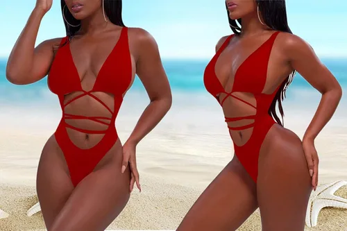 Vista 3 de Sovoyontee - Traje de baño de una pieza estilo bikini para mujer