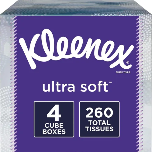 Vista 11 de Kleenex Ultra Soft Facial Tissues, 4 Flat Boxes, 120 Tissues per Box