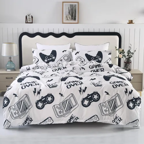 Vista 6 de Juego de funda de edredón SDIII Blue Galaxy para cama grande con 2 fundas de almohada, sin incluir el relleno, ropa de cama espacial con cierre