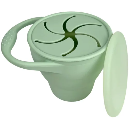 Vista 8 de BraveJusticeKidsCo - Snack Attack Cup - Contenedor de bocadillos de silicona plegable, recipiente para snacks para bebés y niños pequeños