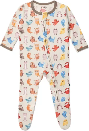Vista 48 de KicKee Baby & Toddler - Pijama de viscosa ultrasuave de bambú con patas abatibles y puños