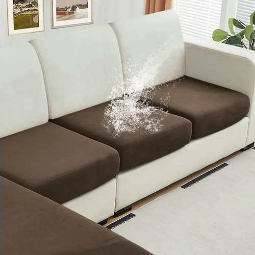 Vista 44 de NAISI Fundas de cojín impermeables de tela de terciopelo grueso lavable, 1 pieza, fundas individuales para sofá modular con parte inferior elástica