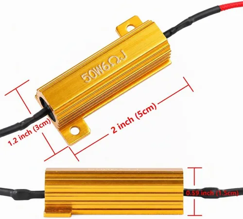 Vista 5 de Resistencias de carga de 6 ohm 50 W de 4 piezas de Aaron, para corregir el código de error de la señal de giro intermitente de la bombilla LED súper