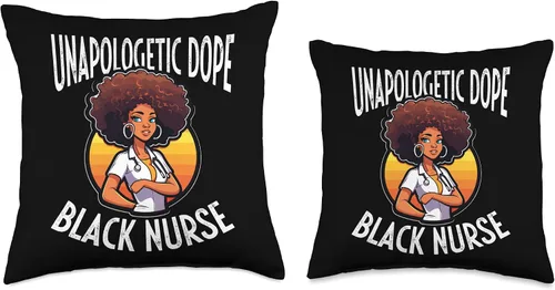 Vista 3 de Unapologetically Dope Black Nurse Black Pride African American Nursing Black History Month Throw Pillow, 16x16, Multicolor