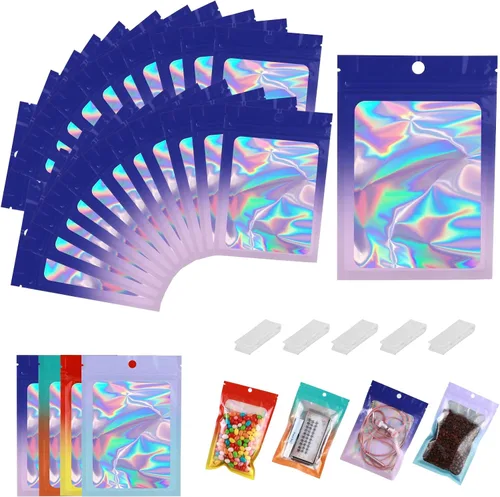 Vista 9 de 400 bolsas de Mylar resellables de 4 x 5 pulgadas, color negro, para almacenamiento de alimentos, bolsa resellable de Mylar con ventana transparente