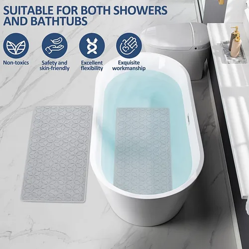 Vista 5 de Alfombra antideslizante para bañera Alfombra de baño de goma real para bañera y ducha Alfombra de baño para seguridad diaria Alfombra de baño