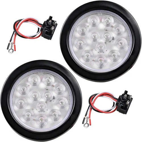 Vista 65 de Kit de tapones de cableado con cubierta de hule para luz trasera LED redonda de 4", 12 ledes, para RV, camioneta