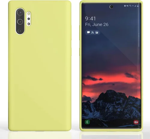 Vista 4 de Diseñada para Galaxy Note 10 Plus, goma de gel de silicona líquida a prueba de golpes, cojín de forro de tela de microfibra suave compatible
