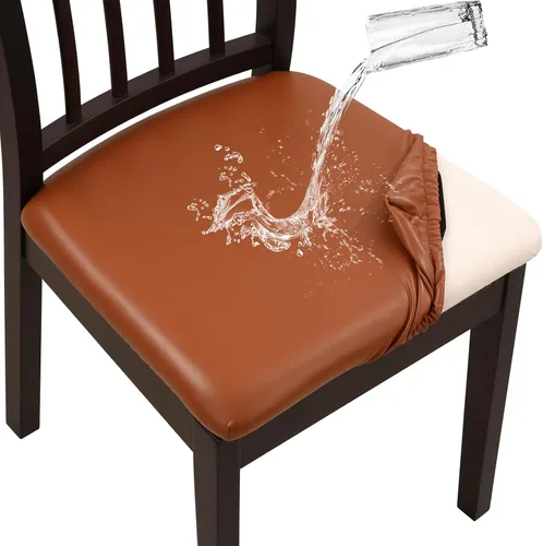 Vista 11 de YISUN Fundas elásticas para asiento de silla de comedor, fundas de asiento extraíbles y lavables para asiento de cocina, fundas de cojín protectoras