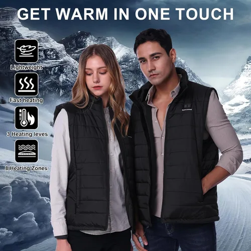 Vista 6 de SNOW LEOPARD Men's Heated Vest with Battery Pack Heated Hunting Vest, Winter Warming Heating Vest for HikingGolfing