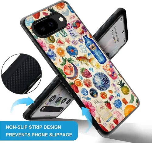 Vista 210 de Compatible con Google Pixel 4A 5G Mobile Case Creative Acrylic Panel trasero Silicona Protección Grip especialmente diseñado para Google Pixel 4A 5G