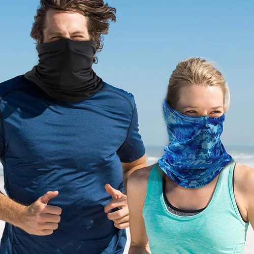 Vista 5 de Geyoga Máscara facial de invierno para hombres, máscara de protección UV, protector solar, transpirable, resistente al viento, polainas