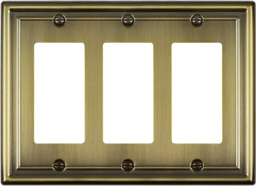 Vista 20 de Cubiertas de salida para placas de interruptor, paquete de 2 placas Latón antiguo