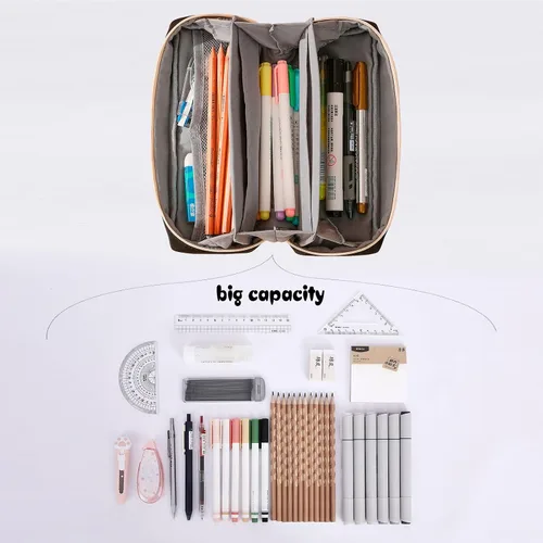 Vista 4 de QIANPA - Estuche organizador pequeño con cremallera, bolsa ligera estética, bolsa negra para hombres y mujeres
